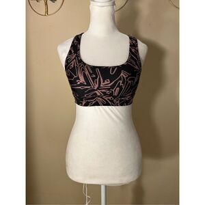 Under Armour Black Pink Compression Crossback Athletic Sports Bra XS